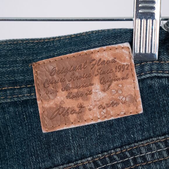 Y2K Phat Farm Denim Jean Shorts Mens SZ 36 Skater Hip Hop Jorts Streetwear Baggy - Picture 10 of 11